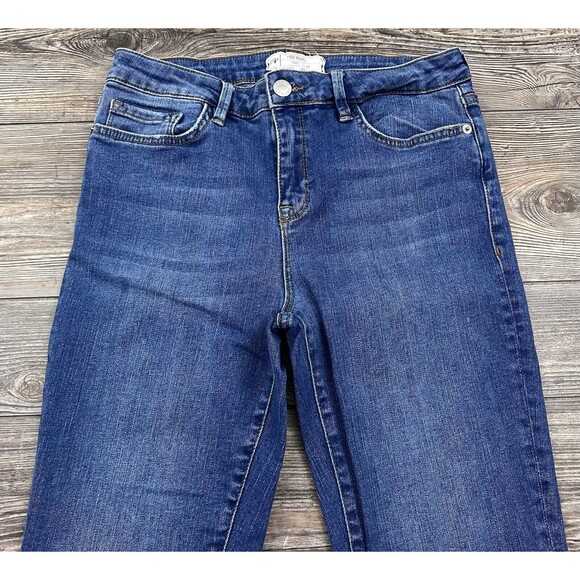 Free People Jeans Raw Bootcut Raw Hem Mid Rise Blue 29/27 Festival Boho Hippie - Picture 3 of 13
